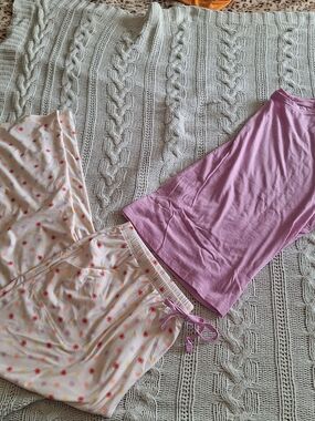 Woman's Sonoma Sleepwear Pink Top with Floral Print Pajama Pants Set Size 2XL